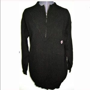 VINTAGE 1980s IN-WEAR BLACK TUNIC LAMBSWOOL SWEATER BERGDORF GOODMAN S